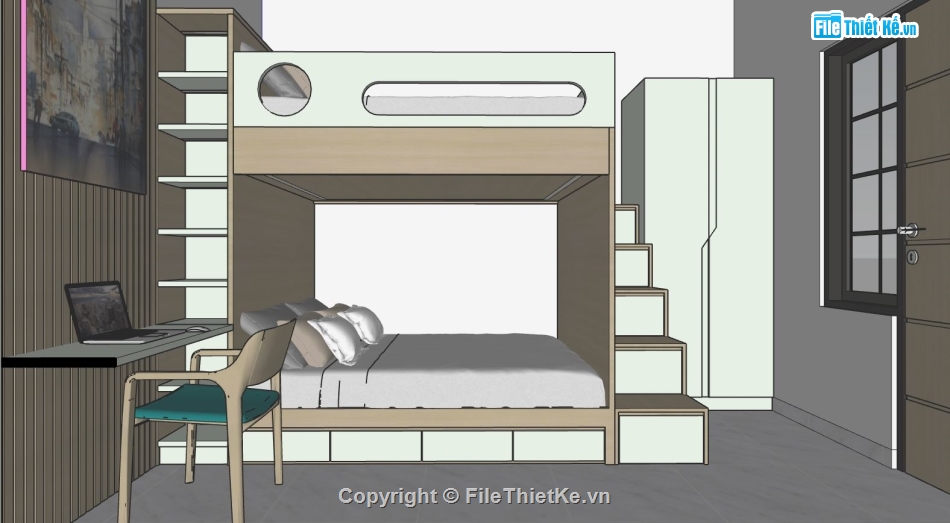 su phòng ngủ,nội thất phòng ngủ,file sketchup phòng ngủ