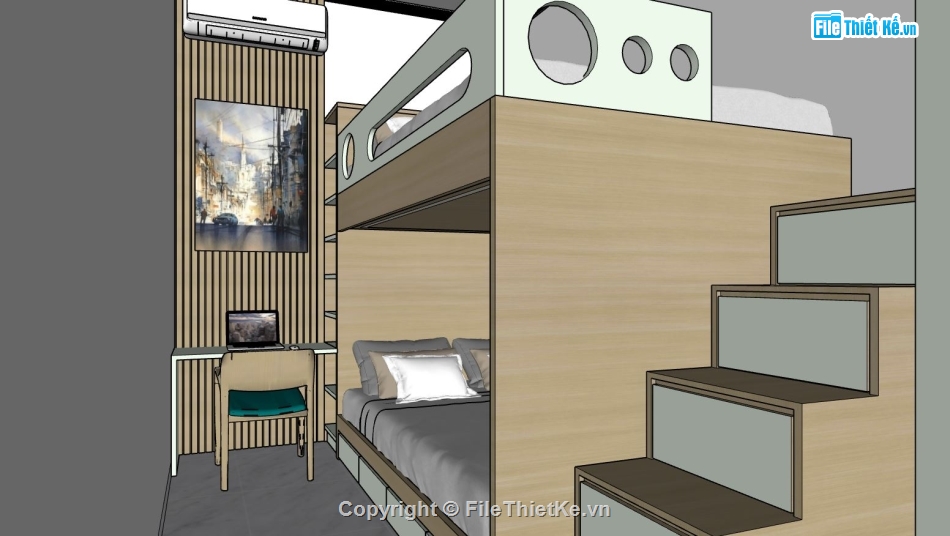 su phòng ngủ,nội thất phòng ngủ,file sketchup phòng ngủ