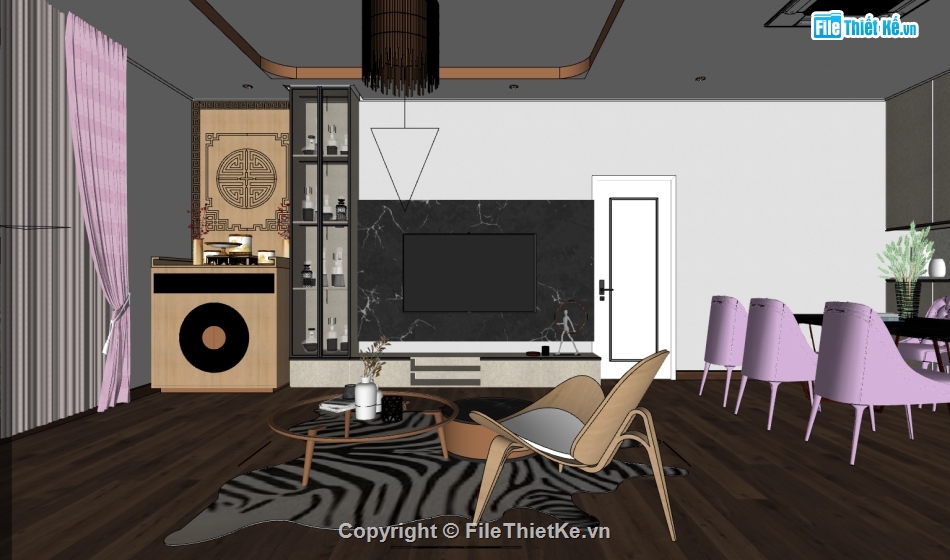 nội thất chung cư,3d su nội thất phòng khách,File su nội thất chung cư,nội thất phòng bếp sketchup