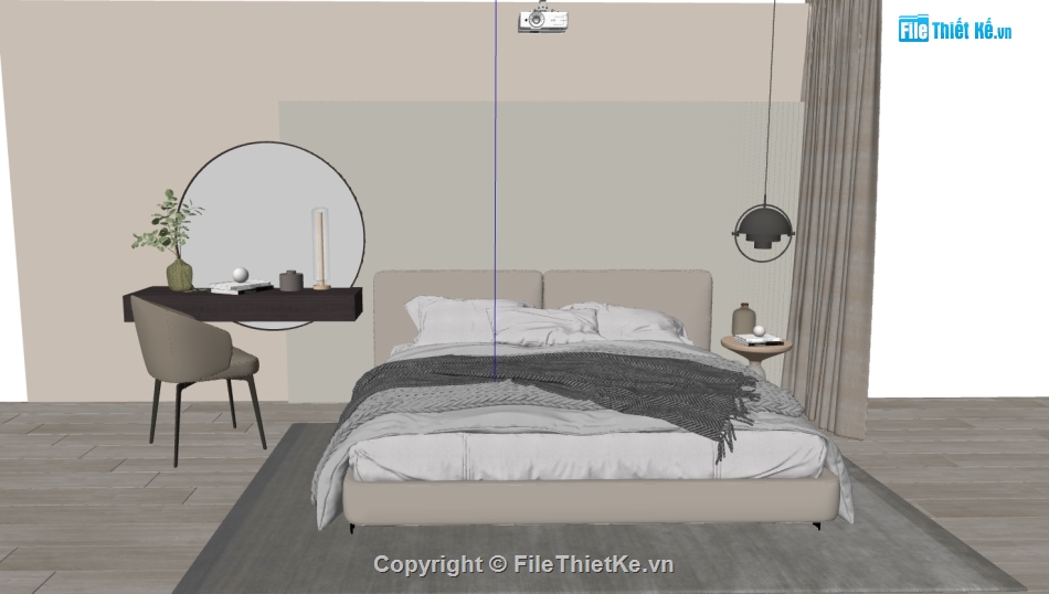 3dsu phòng ngủ,mẫu sketchup phòng ngủ,model su nội thất phòng ngủ