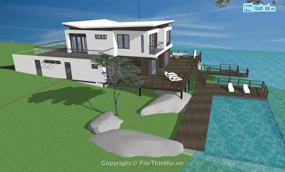 file sketchup biệt thự nghỉ dưỡng,thiết kế biệt thự nghỉ dưỡng file su,biệt thự nghỉ dưỡng dựng model su