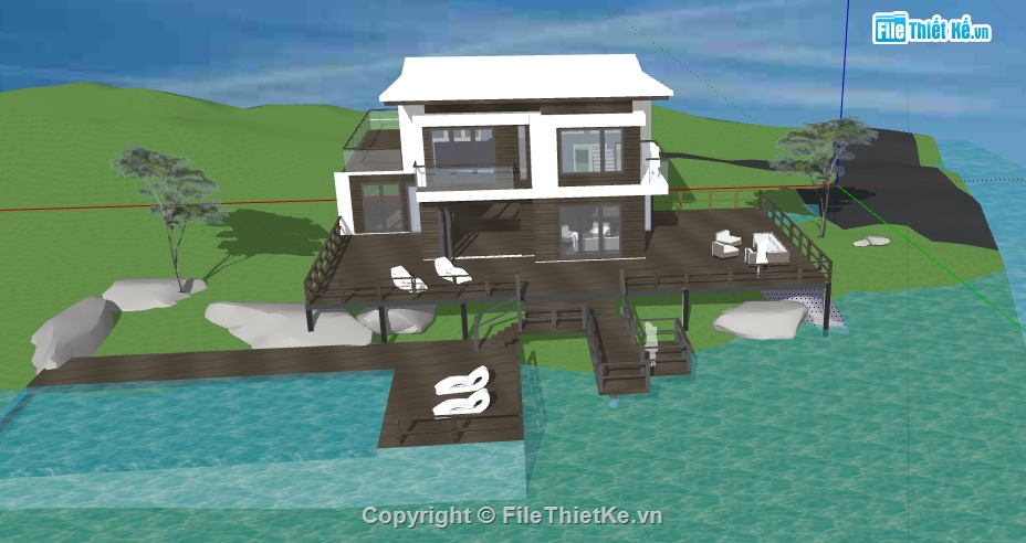 file sketchup biệt thự nghỉ dưỡng,thiết kế biệt thự nghỉ dưỡng file su,biệt thự nghỉ dưỡng dựng model su