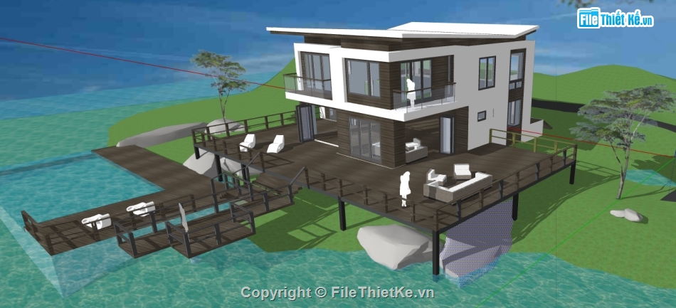 file sketchup biệt thự nghỉ dưỡng,thiết kế biệt thự nghỉ dưỡng file su,biệt thự nghỉ dưỡng dựng model su