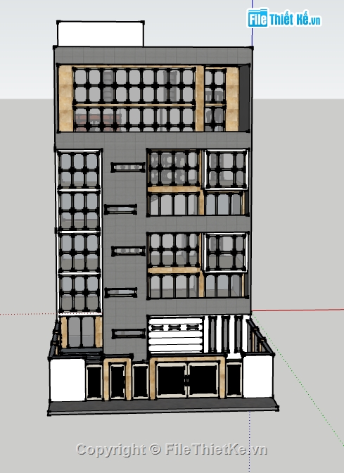 dựng nhà văn phòng 7 tầng file su,file sketchup nhà làm việc 7 tầng,dựng 3d su mẫu văn phòng làm việc