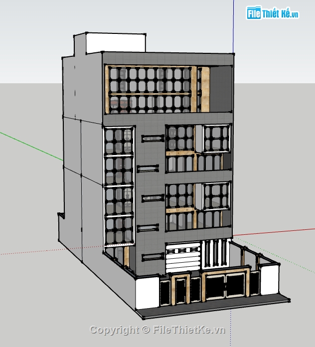 dựng nhà văn phòng 7 tầng file su,file sketchup nhà làm việc 7 tầng,dựng 3d su mẫu văn phòng làm việc