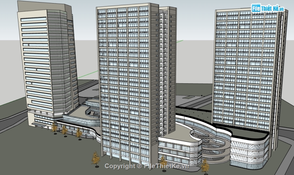 dựng bao cảnh nhà văn phòng cao tầng,dựng model su văn phòng cao tầng,file sketchup nhà văn phòng