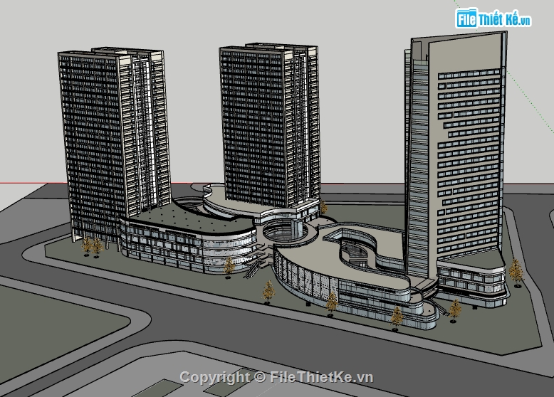 dựng bao cảnh nhà văn phòng cao tầng,dựng model su văn phòng cao tầng,file sketchup nhà văn phòng