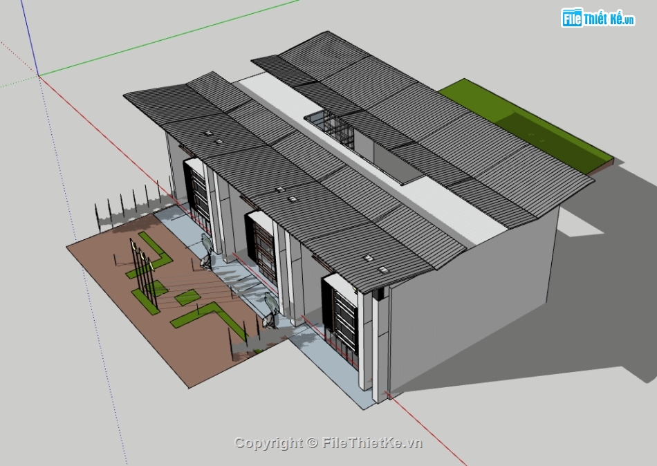 văn phòng làm việc file su,sketchup tòa nhà văn phòng,dựng 3d su nhà văn phòng