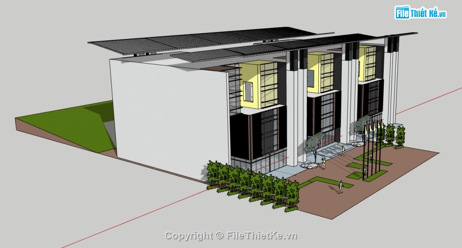 văn phòng làm việc file su,sketchup tòa nhà văn phòng,dựng 3d su nhà văn phòng