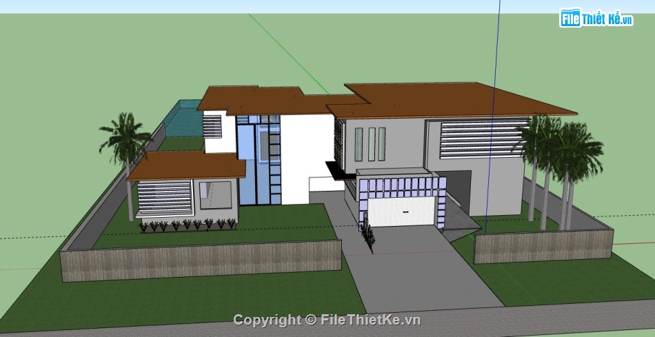 Biệt thự 2 tầng hiện đại,Biệt thự 2 tầng,model su biệt thự 2 tầng,biệt thự 2 tầng file su,file sketchup biệt thự 2 tầng