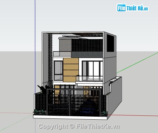 Nhà phố 2 tầng,model su nhà phố 2 tầng,sketchup nhà phố 2 tầng,nhà phố 2 tầng sketchup