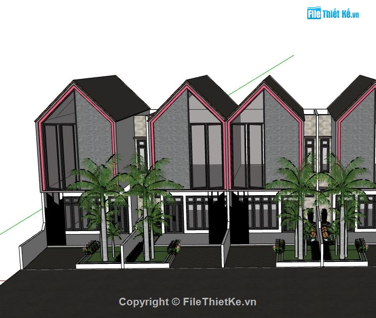 Nhà phố 2 tầng,model su nhà phố 2 tầng,file su nhà phố 2 tầng,sketchup nhà phố 2 tầng,nhà phố 2 tầng sketchup