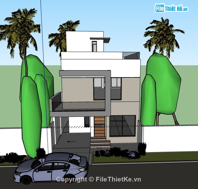 Nhà phố 2 tầng,model su nhà phố 2 tầng,file su nhà phố 2 tầng,sketchup nhà phố 2 tầng,nhà phố 2 tầng sketchup