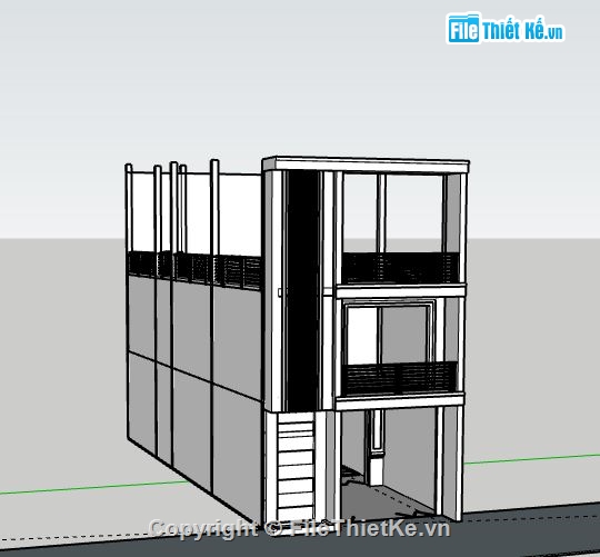 Nhà phố 3 tầng,model su nhà phố 3 tầng,nhà phố 3 tầng file su,sketchup nhà phố 3 tầng
