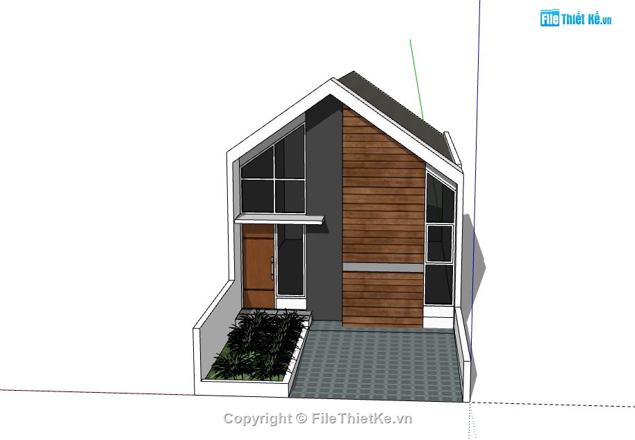 Nhà phố 2 tầng,model su nhà phố 2 tầng,nhà phố 2 tầng file sketchup