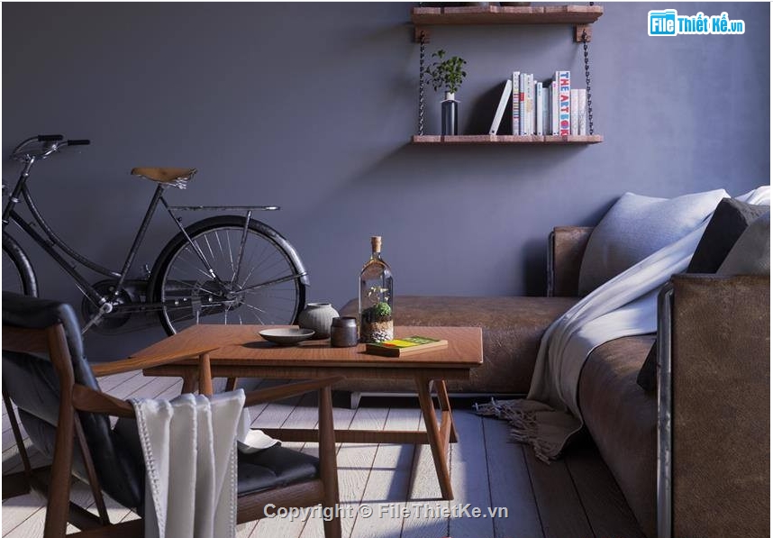 thiết kế sketchup nội thất đơn giản,thiết kế nội thất file su,dựng nội thất đơn giản trên sketchup