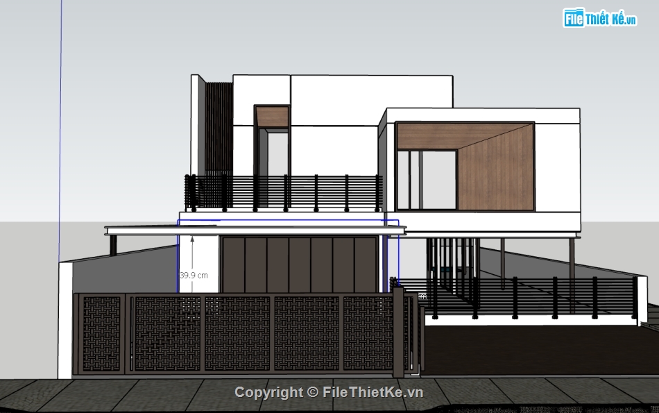 mẫu nhà phố 2 tầng,nhà 3dsu nhà phố 2 tầng,file sketchup nhà phố 2 tầng