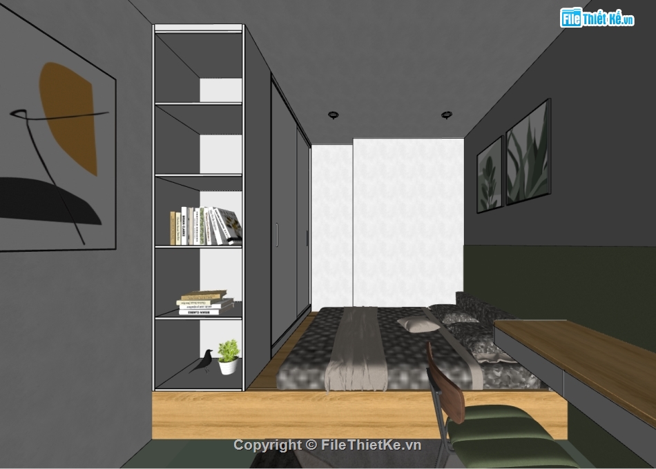 su nội thất chung cư,file su nội thất phòng ngủ,sketchup nội thất khách bếp,file sketchup nội thất chung cư