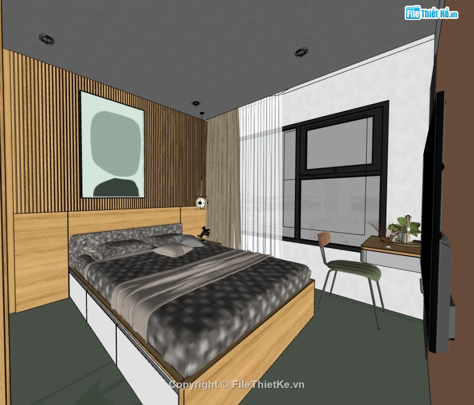 su nội thất chung cư,file su nội thất phòng ngủ,sketchup nội thất khách bếp,file sketchup nội thất chung cư