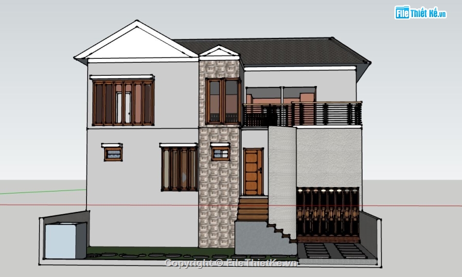 Biệt thự 2 tầng,model su biệt thự 2 tầng,file su biệt thự 2 tầng,biệt thự 2 tầng sketchup,sketchup biệt thự 2 tầng