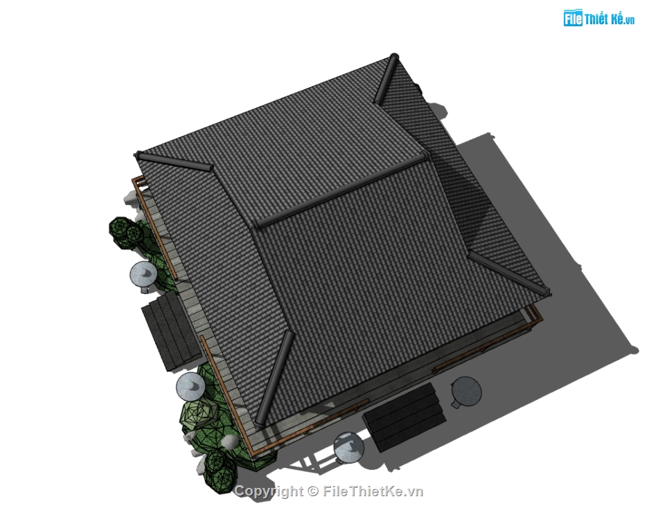 dựng chòi nghỉ mát file sketchup,dựng 3d su chòi nghỉ mát,chòi nghỉ mát skechup