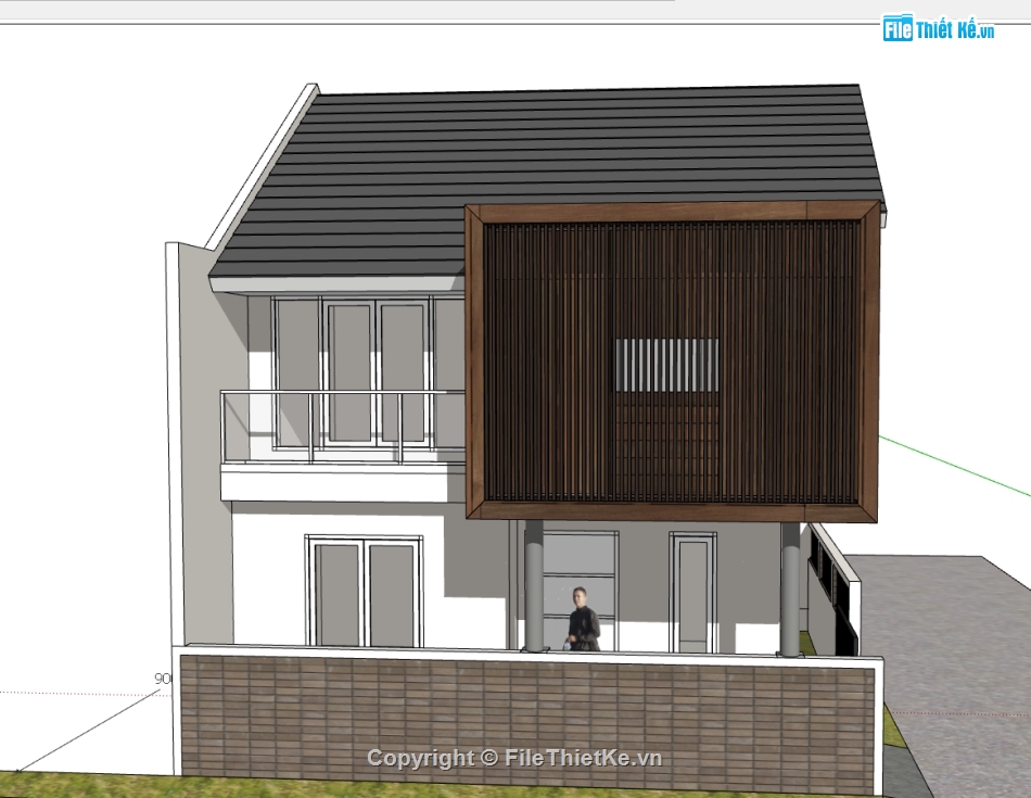 nhà phố 2 tầng,file sketchup nhà phố 2 tầng,file su nhà phố 2 tầng,model su nhà phố 2 tầng