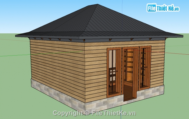 Nhà cấp 4,model su nhà cấp 4,nhà cấp 4 model su,model sketchup nhà cấp 4,nhà cấp 4 file sketchup