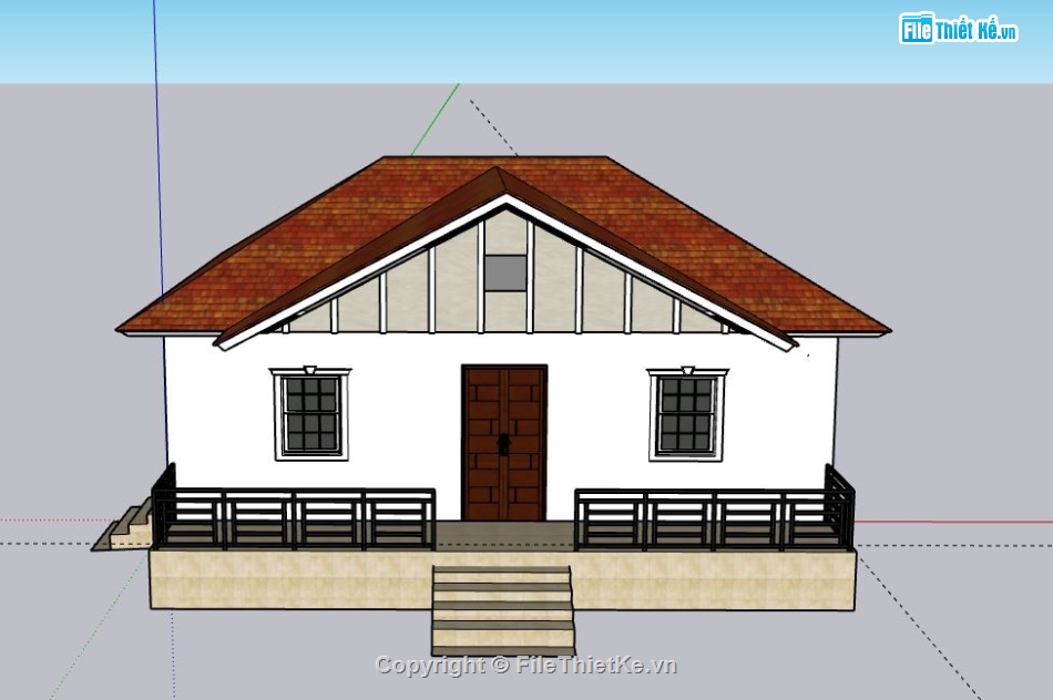 Nhà cấp 4,model su nhà cấp 4,sketchup nhà cấp 4,thiết kế nhà cấp 4,nhà cấp 4 file su