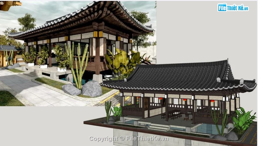 mẫu nhà hàng đẹp,nhà hàng ăn file sketchup,file sketchup nhà hàng ăn,nhà hàng ăn model su