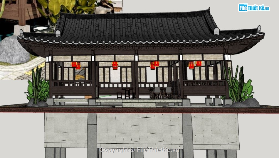 mẫu nhà hàng đẹp,nhà hàng ăn file sketchup,file sketchup nhà hàng ăn,nhà hàng ăn model su
