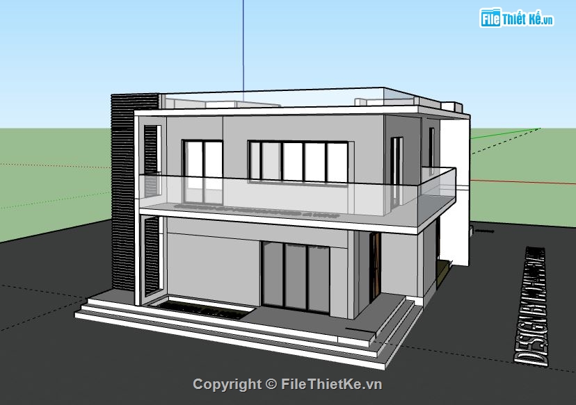 Nhà phố 2 tầng,model su nhà phố 2 tầng,sketchup nhà phố 2 tầng,nhà phố 2 tầng model su