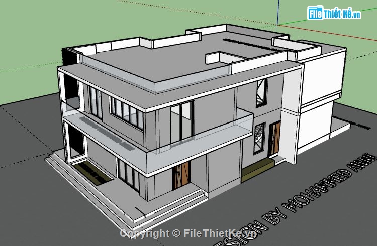 Nhà phố 2 tầng,model su nhà phố 2 tầng,sketchup nhà phố 2 tầng,nhà phố 2 tầng model su