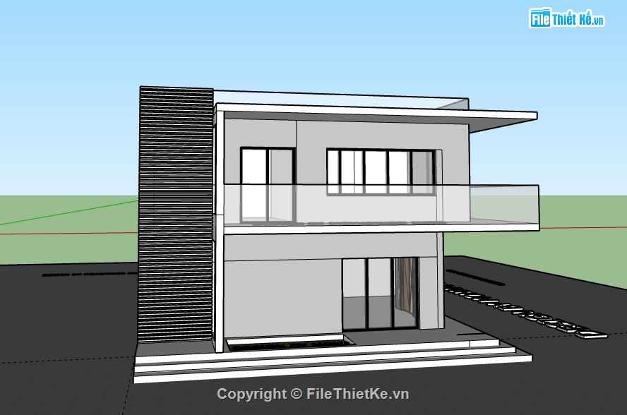 Nhà phố 2 tầng,model su nhà phố 2 tầng,sketchup nhà phố 2 tầng,nhà phố 2 tầng model su