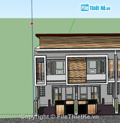 Nhà phố 2 tầng,model su nhà phố 2 tầng,sketchup nhà phố 2 tầng