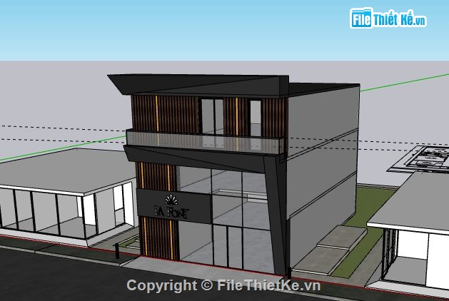 Nhà phố 2 tầng,model su nhà phố 2 tầng,sketchup nhà phố 2 tầng