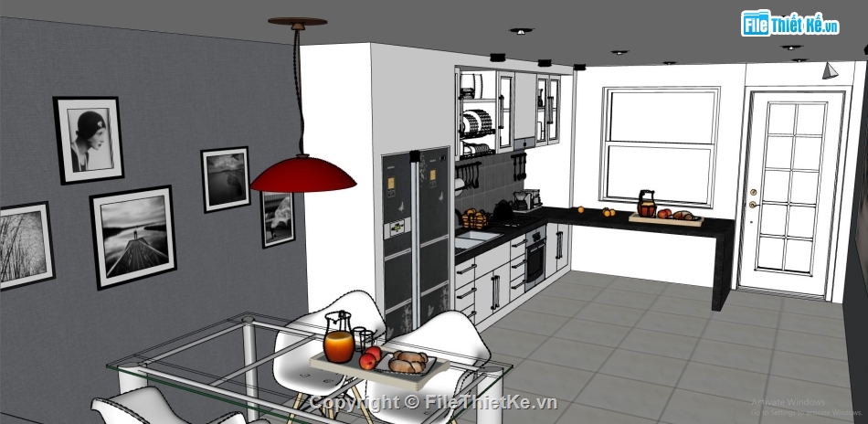 file sketchup nhà phố,nhà phố lệch tầng sketchup,sketchup nội thất nhà phố