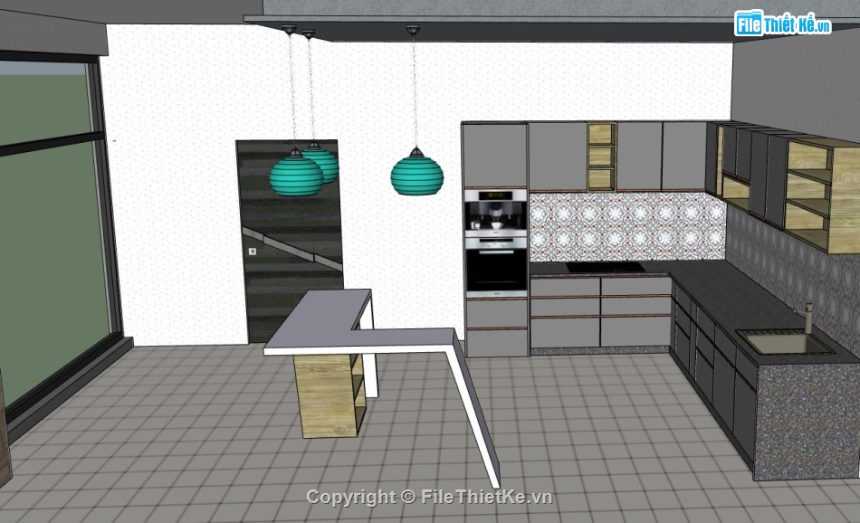 nội thất phòng bếp,model su nội thất phòng bếp,file su nội thất phòng bếp,nội thất phòng bếp model su