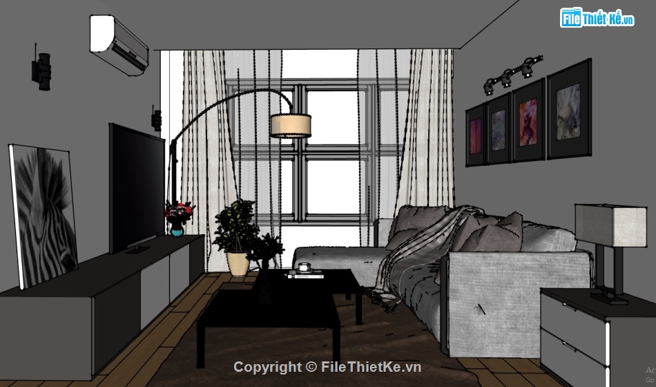 file Phòng khách,file sketchup phòng khách,phòng khách model su,phòng khách file sketchup,sketchup phòng khách
