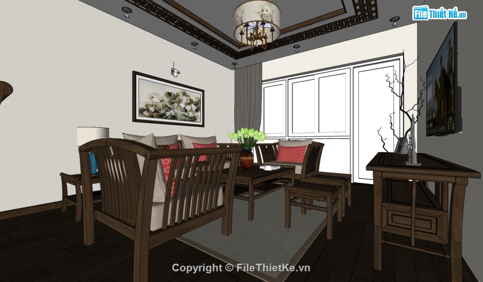 nội thất phòng khách,phòng khách file sketchup,phòng khách model su,phòng khách model sketchup,file su phòng khách