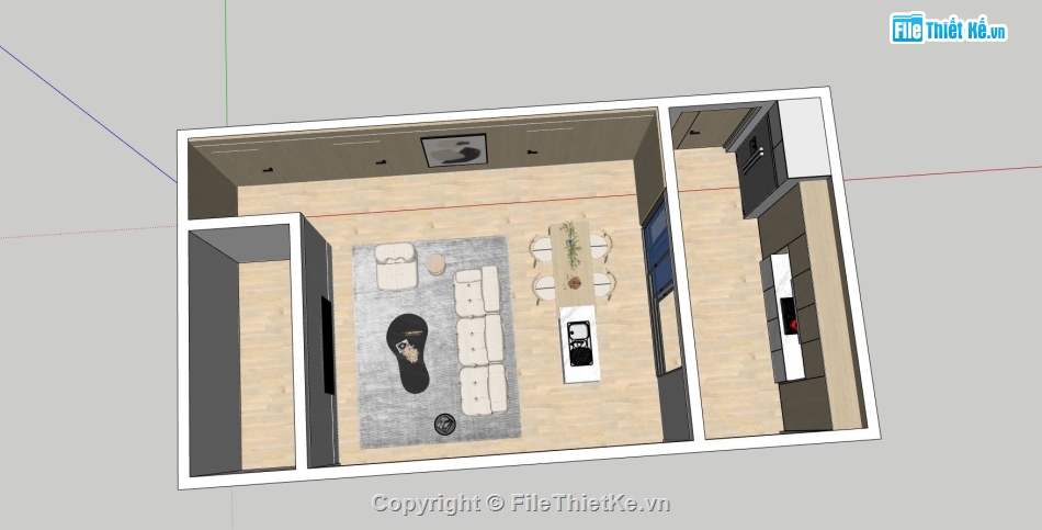 nội thất phòng khách,nội thất phòng bếp,sketchup thiết kế phòng bếp,mẫu nội thất phòng khách đẹp
