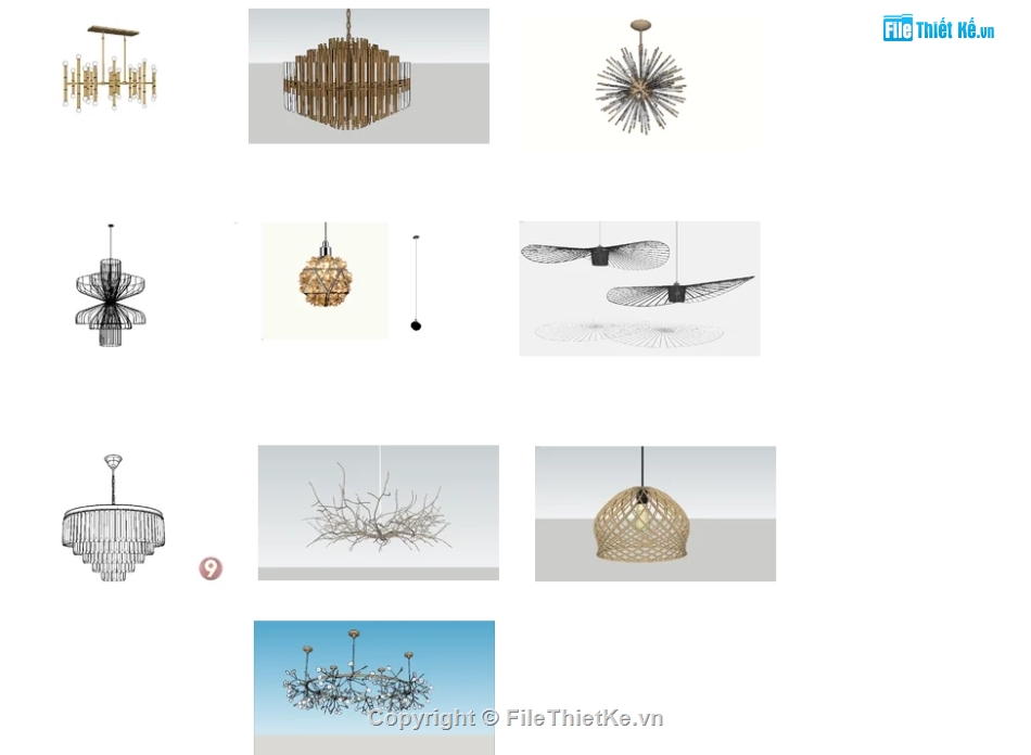 file sketchup đèn,Su đèn trần,đèn trang trí