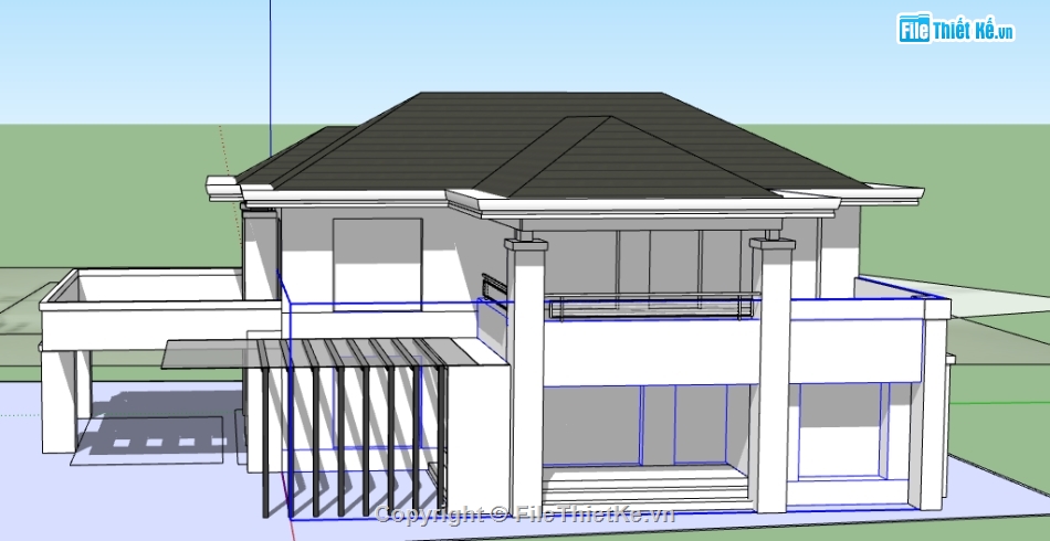 mẫu biệt thự 2 tầng sketchup,sketchup biệt thự 2 tầng,model sketchup biệt thự 2 tầng,file sketchup biệt thự 2 tầng