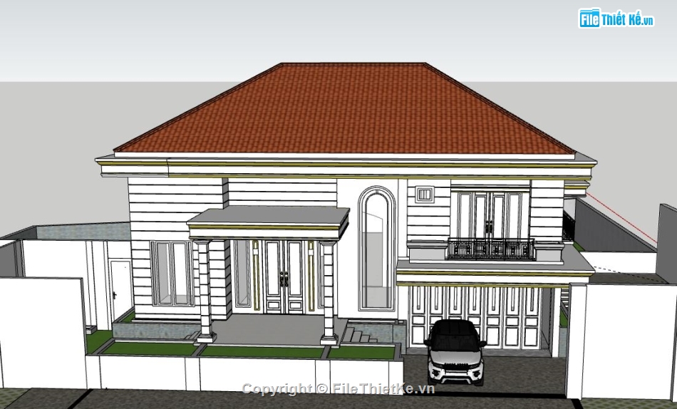 Biệt thự 2 tầng,model su biệt thự 2 tầng,file su biệt thự 2 tầng,file sketchup biệt thự 2 tầng,biệt thự 2 tầng file su