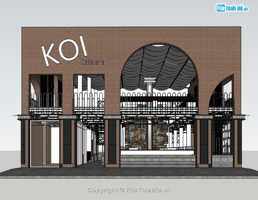 sketchup quán cafe,Model su quán cafe,file sketchup quán cafe,quán cafe model su