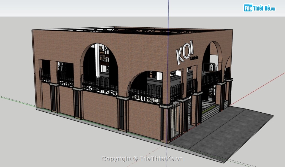 sketchup quán cafe,Model su quán cafe,file sketchup quán cafe,quán cafe model su