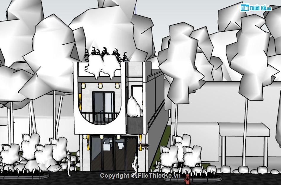 Nhà phố 2 tầng,file sketchup nhà phố 2 tầng,nhà phố 2 tầng file sketchup,file su nhà phố 2 tầng,nhà phố 2 tầng model su