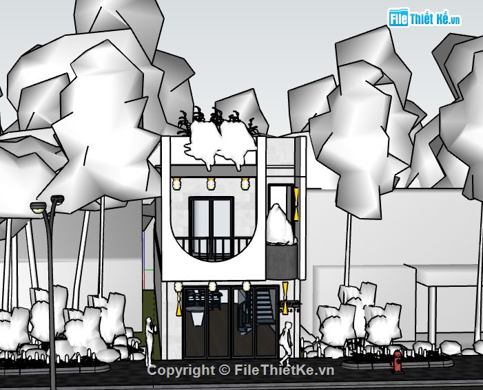 Nhà phố 2 tầng,file sketchup nhà phố 2 tầng,nhà phố 2 tầng file sketchup,file su nhà phố 2 tầng,nhà phố 2 tầng model su