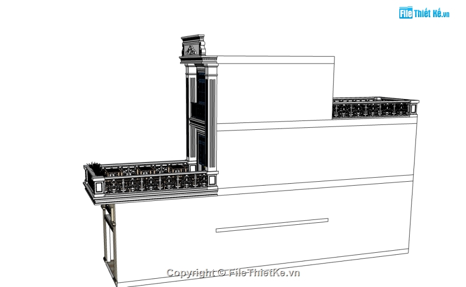 sketchup nhà phố 3 tầng,file sketchup nhà phố 3 tầng,model sketchup nhà phố 3 tầng,3d sketchup nhà phố 3 tầng