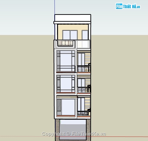 Nhà phố 5 tầng,model su nhà phố 5 tầng,file su nhà phố 5 tầng,nhà phố 5 tầng sketchup,nhà phố 5 tầng file su