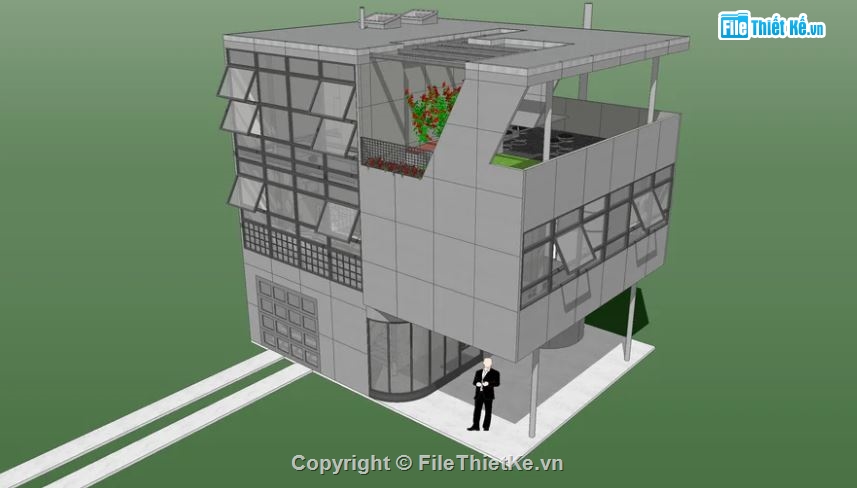 Model su nhà văn phòng,Nhà văn phòng file sketchup,File sketchup nhà văn phòng,Sketchup nhà văn phòng,File su nhà văn phòng